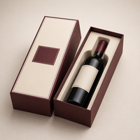 Boîte cadeau rigide de luxe personnalisée avec gaufrage pour bouteille de vin et ensemble d'accessoires, emballage cadeau d'entreprise, boîte à vin