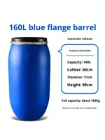 Fût carré en plastique extra épais de 200 L à double anneau, couvercle ouvrable, 9,5 kg, pour lubrifiant, liquides usagés, diesel, produits chimiques, incassable