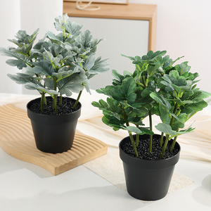 Feuilles <span class=keywords><strong>de</strong></span> <span class=keywords><strong>zinnia</strong></span> artificielles, plantes vertes artificielles pour la décoration <span class=keywords><strong>de</strong></span> la table du salon à la maison, plante artificielle en pot fournie par l'usine - Product Image 1
