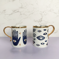Mug à café en céramique fait main de 400 ml avec bord doré, vaisselle écologique pour la décoration de la maison et les voyages, taille personnalisée, tasse à thé, tasse à eau