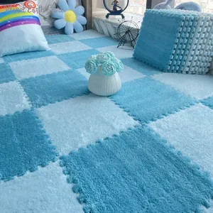 Tapis de jeu emboîtable en mousse jacquard douce et moelleuse à poils longs, 30 cm - Product Image 3