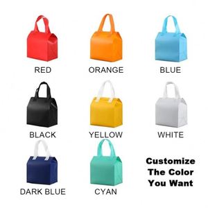 Mochila Ecológica Negra para Alimentos de Picnic, con Logotipo Personalizado, Aislada, para Llevar Comida, Bolsa de Tela No Tejida Reciclable para Sándwiches y Pan - Product Image 3