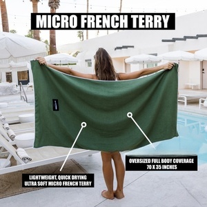 Serviette de bain magnétique multifonctionnelle pour l'extérieur, en polaire corail, portable, à séchage rapide, accessoires de salle de bain - Product Image 4