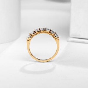 FuRunZe Custom 9k/10k/14k/18k massief gouden CVD HPHT gecertificeerde laboratorium gekweekte diamanten jubileumring - Product Image 5