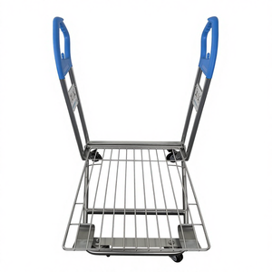 4 Wheel Platform <strong>Cart</strong> Supermarket <strong>Cargo</strong> Storage Trolley <strong>Cart</strong> with Big Handle - Product Image 2