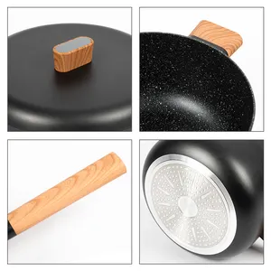 Hot Sale Modern Design Induction Cookware Set Nonstick Frying Pan Aluminium Cooking Pots Granite Kitchen Pans With Free Shipping