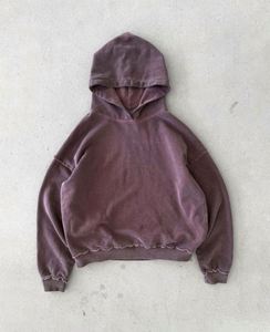 Sweat à capuche unisexe surdimensionné en molleton de coton délavé, brodé, de haute qualité, pour le printemps - Product Image 4