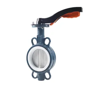 China supplier good selling Ductile Iron Lug Wafer Type Electric Wafer Butterfly Valve DN300 With Handle Lever Price List