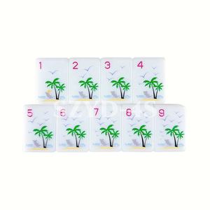 Jeu de Mahjong Américain Personnalisé à Thème <span class=keywords><strong>Plage</strong></span>, Peint à la Main, avec Gravures et Impressions Colorées, Tuiles de Mahjong, Ensemble Cadeau Artisanal - Product Image 4