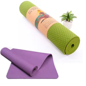 Esterilla de yoga gruesa impresa personalizada al por mayor Sansd, esterilla de yoga Tpe con logotipo impreso personalizada ecológica, esterilla de viaje