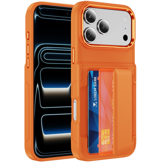 Anti-slip Matte Wallet Phone Case for iPhone 17 16 15 Pro Max with Hidden Card Holder Kickstand TPU PC Phone Case