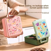 Boîte à lunch pour enfants avec impression de dessins animés, 4 compartiments, avec bol à soupe, anti-fuite, compatible micro-ondes, sans BPA, avec poignée, rentrée scolaire 2026