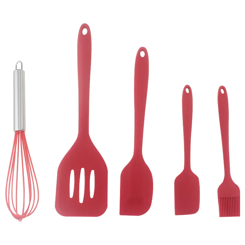 Heat Resistant Silicone Spatula Set of 5 for Non-Stick cookware