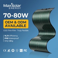 Panneaux solaires flexibles CIGS Maxsolar OEM MAX-CIGS80W, efficacité de 16,2 %, solution personnalisée, kit solaire ultra-fin et pliable, installation facile