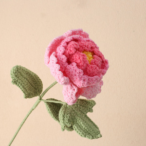 Fleurs de pivoine au crochet Kexiang, couleurs dégradées, polyester, fleurs artificielles pour décoration, accessoires de photographie, utilisation sur bureau - Product Image 3