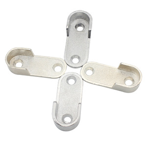 Zinc Alloy Wardrobe <b>Hanging</b> Rod Support 16mm Flat Tube Wall Mount Non Detachable Flange <b>Seat</b> Clothes Rail Accessory - Product Image 3