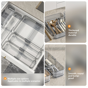 Xinhang rõ ràng nhựa ngăn kéo Tổ Chức Bộ đồ ăn nhà bếp hộp lưu trữ đa kích thước mỹ phẩm văn phòng phẩm Bộ đồ ăn tổ chức hộp - Product Image 6