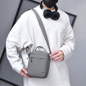 Personalized Logo Square Lightweight Zipper Closure High Quality aily Versatile Fashion <b>Men</b> <b>Shoulder</b> <b>Bags</b> - Product Image 5