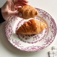 Offre Spéciale Assiettes de Dîner en Céramique France Style Personnalisées Motif Imprimé Décoration Plateau Rond Ensemble pour Maison Mariage