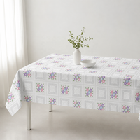 Nappe en PEVA faite à la main par l'usine du Hebei, motif floral coloré imprimé, imperméable et anti-taches pour la maison et les fêtes