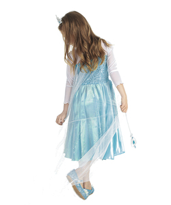 Abito da <span class=keywords><strong>Principessa</strong></span> Estivo per Bambina <span class=keywords><strong>Costume</strong></span> da Elsa <span class=keywords><strong>Principessa</strong></span> del Ghiaccio del Film d'Animazione con Lungo Scialle per Festa di Compleanno - Product Image 3