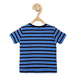 RIOLEAF Custom Kids O-Neck Striped <b>Pocket</b> Short Sleeve Soft Cotton Eco-Friendly 180g Casual Summer <b>T</b>-<b>Shirt</b> - Product Image 2
