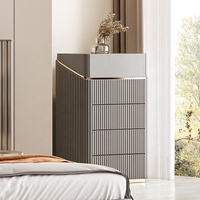 Ensemble de chambre à coucher de luxe contemporain avec lit king size, cadre en bois, pour chambre principale, mobilier de chambre moderne complet