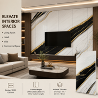 Panneau mural en PVC imperméable MORLENX, effet marbre UV, blanc, noir, or, brillant, pour salon de luxe, salle à manger, cuisine
