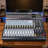 Console de mixage audio 16 canaux avec 8 effets numériques DSP, Bluetooth, USB, en métal, pour karaoké et spectacles sur scène