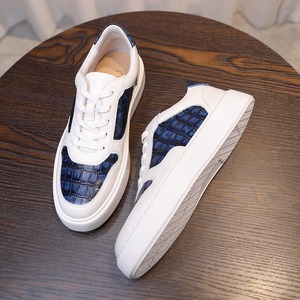 Nouvelles baskets décontractées haut de gamme 2025 en cuir pleine fleur, semelle épaisse de 4 cm, légères et polyvalentes, pour hommes - Product Image 3