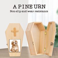 Urna de Madera Personalizada al por Mayor para Mascotas, Urna Moderna de MDF para Perros y Gatos, Ataúd de Cremación para Mascotas Hecho a Mano con Patrones, Artículos Funerarios Conmemorativos