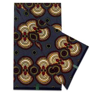 Usine la plus vendue prix de gros 100% coton tissus de cire nigériane cire véritable africaine Ankara imprime Pagne 6 mètres