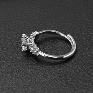 Anillo Ajustable de Moissanita Redonda de 1CT y 6.5MM, D VVS1, Chapado en Oro de 18K, Joyería de Boda Solitaria para Mujer, Venta al Por Mayor, Personalizado - Product Image 2