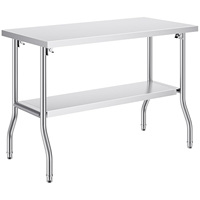 Table de travail pliable en acier inoxydable pour cuisine commerciale et restaurant