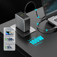 Chargeur rapide USB-C TKT 100W GaN 3 ports compact pliable portable mural PD QC4.0 avec protection OTP certifié MFi 12 mois