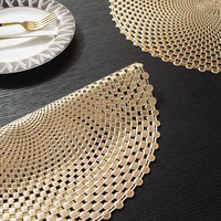 Sets de table ronds classiques en PVC métallisé écologique pour la table à manger, la maison, les hôtels, la décoration de mariage