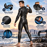 Combinaison de triathlon à manches longues pour hommes, néoprène lisse, fermeture éclair dorsale à dégagement rapide, combinaison de course en eau libre, vente en gros