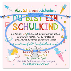 Pulsera ajustable B22T para niños con diseño <span class=keywords><strong>de</strong></span> ángel trenzado, chapada en plata, <span class=keywords><strong>de</strong></span> acero inoxidable, con dije <span class=keywords><strong>de</strong></span> ángel guardián, para <span class=keywords><strong>la</strong></span> vuelta al cole, <span class=keywords><strong>amistad</strong></span> - Product Image 1