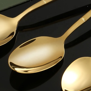 18/10 Juego de cubiertos Cubiertos de oro Juego de acero inoxidable Cuchillo Tenedor Cuchara Cubiertos de metal de acero inoxidable 304 para hotel - Product Image 4