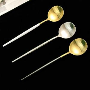 Vaisselle de mariage portugaise très vendue, couverts en acier inoxydable de haute qualité, cuillère, fourchette, couteau, ensemble de couverts dorés mats - Product Image 4