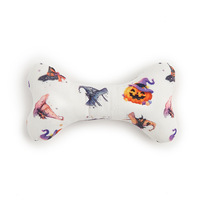 Jouet en os de chien d'Halloween Jouet en peluche en peluche rempli de coton écologique avec sondeur BB intégré