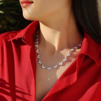 Collier Cœur en Moissanite Argent Sterling 925 Coupe Princesse 39 carats Bijoux Quotidiens pour Femme