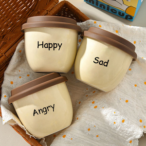 Custom Ceramic Travel Mug with Silicone Lid No Handle Coffee Cup - Product Image 3