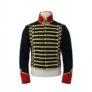 Veste Napoléonienne pour Homme, Uniforme Historique, Blazer Noir avec Boutons Rouges sur les Poignets, Vêtement d'Hiver - Product Image 2