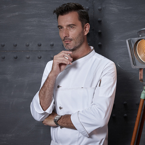 Fábrica al por mayor de los hombres de manga larga de cocina Chef overoles de otoño personalizado Catering Hotel conjuntos de ropa restaurante Bar uniformes - Product Image 3