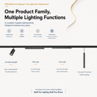 Système d'éclairage sur rail LED magnétique ultra-mince intelligent avec Casambi et Home Assistant, design moderne, CRI 95, IP44, pour magasins de détail
