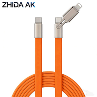 Kabel Data Transmisi Cepat Pengisian Daya 2-in-1 USB Type-C 240W dengan Konduktor Tembaga Murni dan Silikon Cair, Laris Terjual