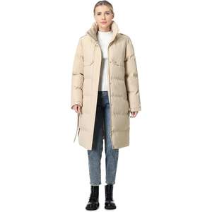 Parka d'hiver longue imperméable matelassée pour femme Moerdeng, manteau épais et chaud, veste longue à manches longues en tissu tissé - Product Image 1