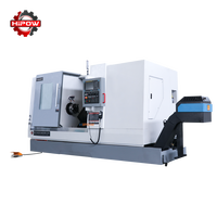 Tour CNC à 3 axes TCK600DY, robuste, commande Fanuc, lit incliné, broche unique, 12 postes d'outillage