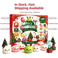 Calendrier de l'Avent de Noël 24 Jours de Surprise, Boîte Mystère Compte à Rebours en Forme de Dumpling Moelleux, Jouets Anti-Stress en TPR